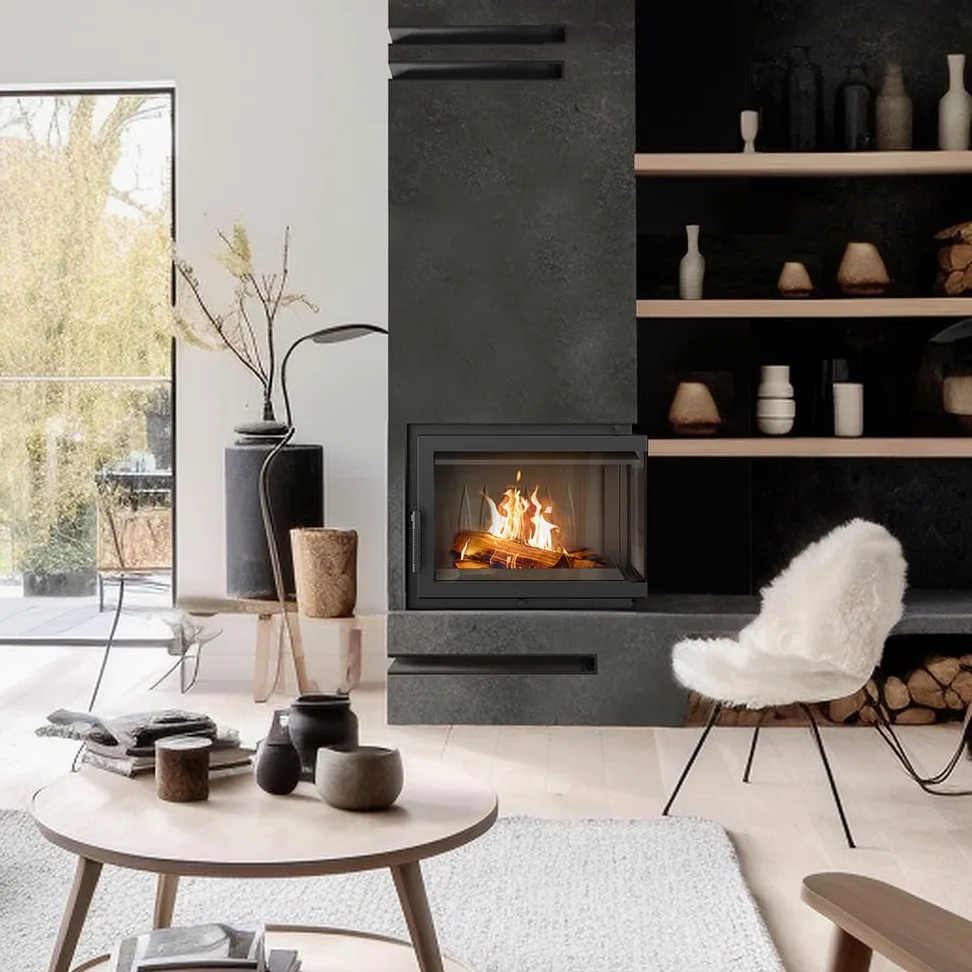 KRATKI SIMPLE a legna in ghisa 8kW Ø200mm - efficiente gamma di potenza & basse emissioni BImSchV 2 - aminetto elegante con vetratura laterale - Classe di efficienza energetica A, H70,1 x L60 x P36 cm