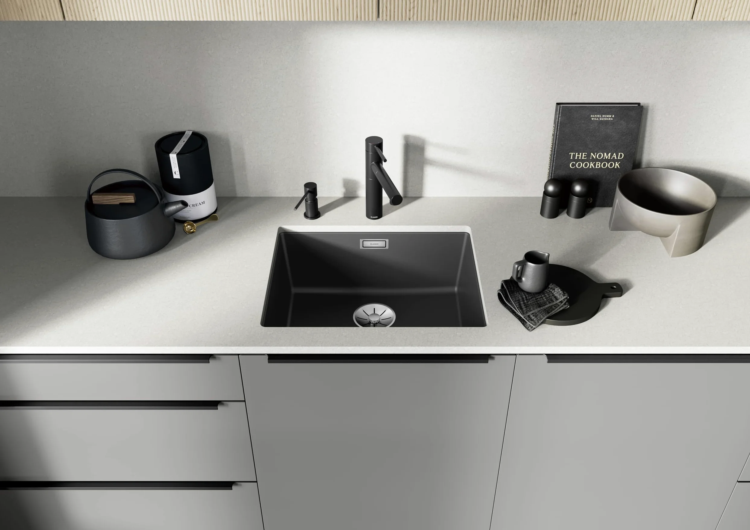 BLANCO ALTA-S II | Rubinetto da cucina in nero silgranito | alta pressione | con tubo estraibile | antiriflusso | cartuccia in ceramica | qualità sicura dell'acqua e risparmio idrico