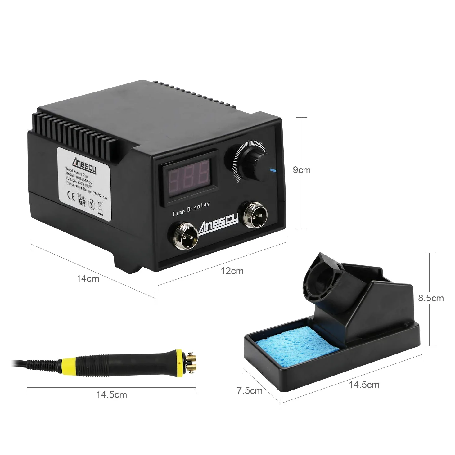 Kit Pirografia Pirografo Legno, Macchina per Pirografia Professionale con Doppia Penne & 23 Pezzi Punte per Legno, Cuoio e Sughero (100W, Regolazione Temperatura100℃ - 780 ℃)
