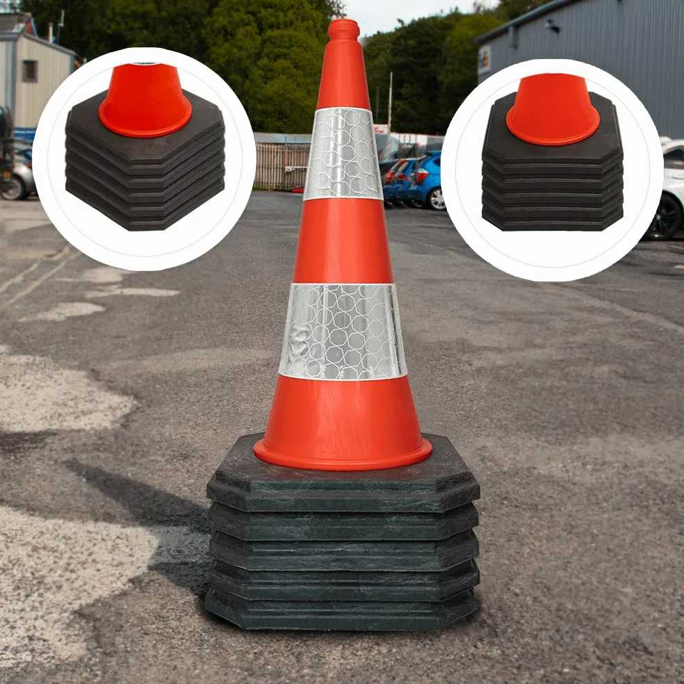 Coni segnaletici di Street Solutions, coni stradali per divieto di sosta. Base bilanciata e stabile, ideali per uso domestico e commerciale, design ad alta visibilità, confezione di 5 coni da 76 cm