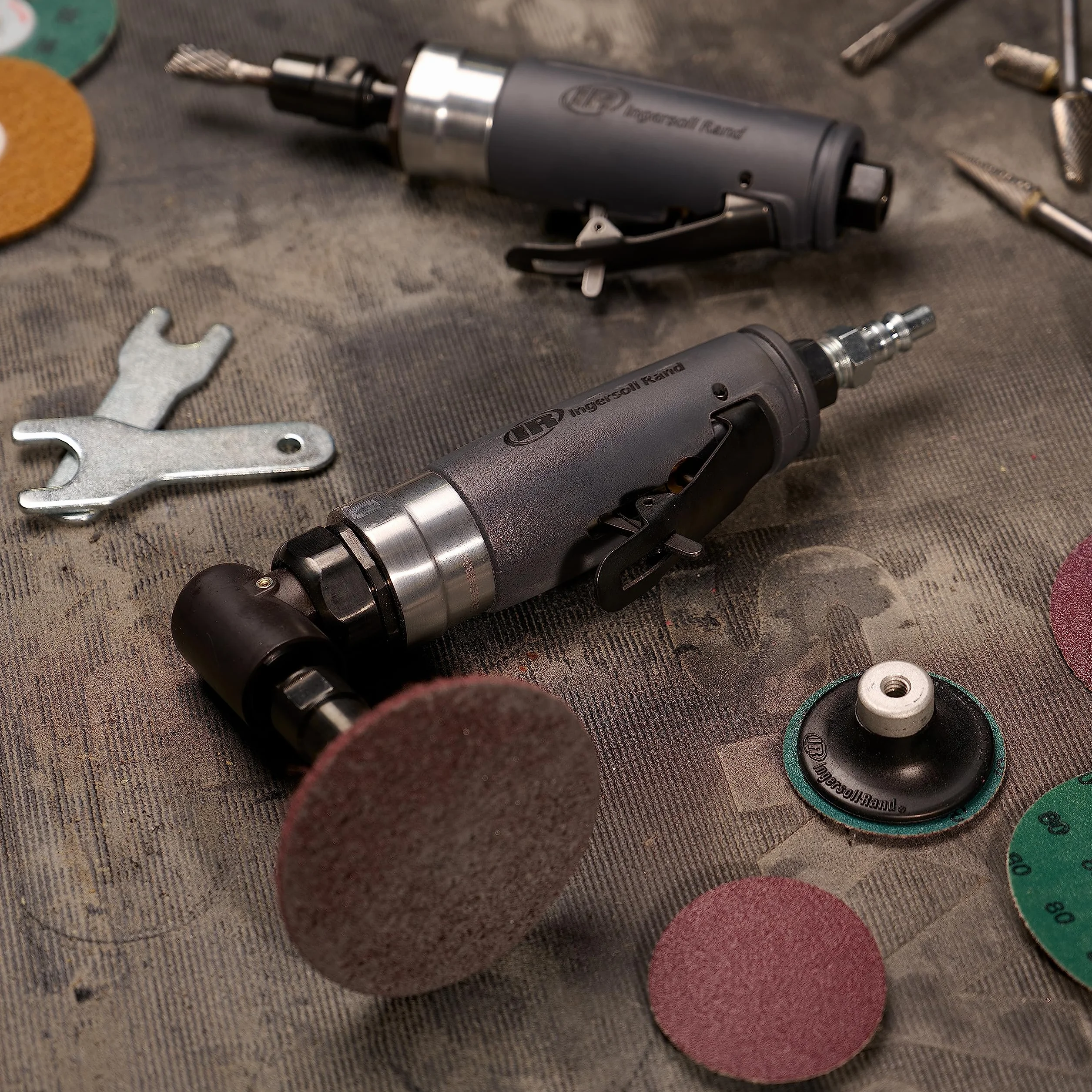Ingersoll Rand Smerigliatrice Pneumatica Diritta 308B-M, 6mm, Lucidare e Levigare su Metallo, Legno, Potente Motore da 0,33 CV e 25.000 giri/min