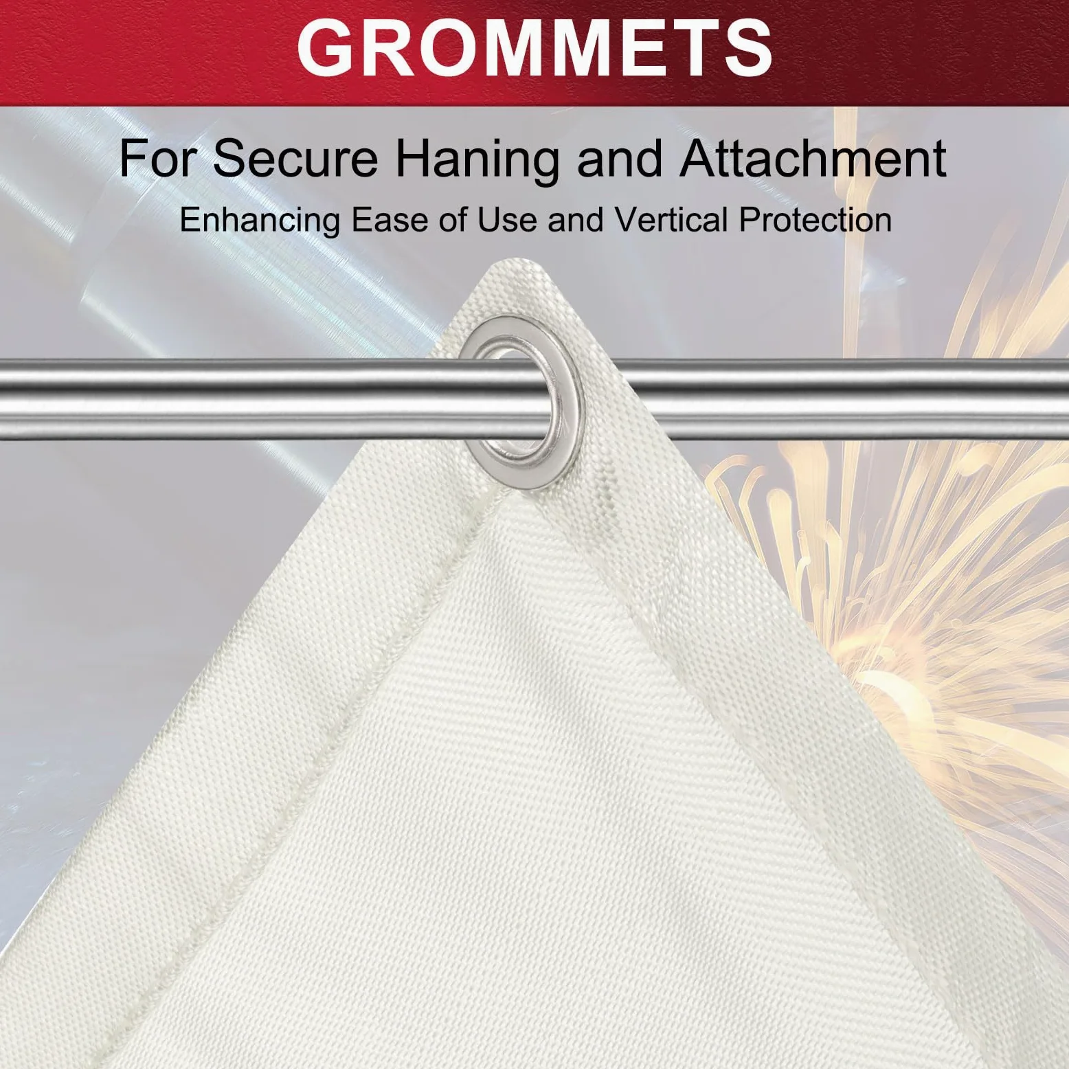 QUARKZMAN Coperta Antincendio Per Saldatura 304x304 Cm, Tessuto Resistente Al Calore In Fibre Di Vetro, Coperta Scudo Termico, Accessori Protettivi, Griglia, Spessore 0.8 Mm, Bianco