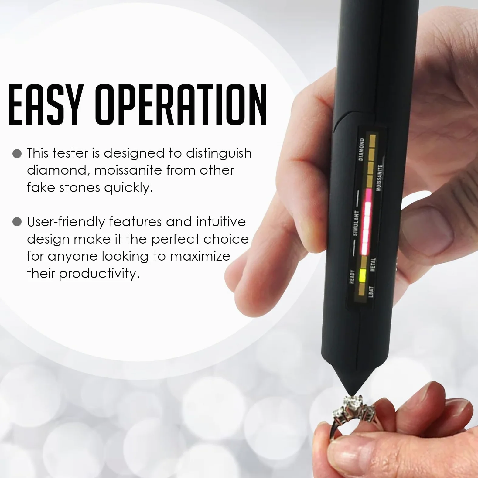 Kit professionale tester combo gemme da 2pt - Dispositivo ad alta precisione per diamanti, moissanite, metalli e selezione di gemme - Ideale per principianti ed esperti