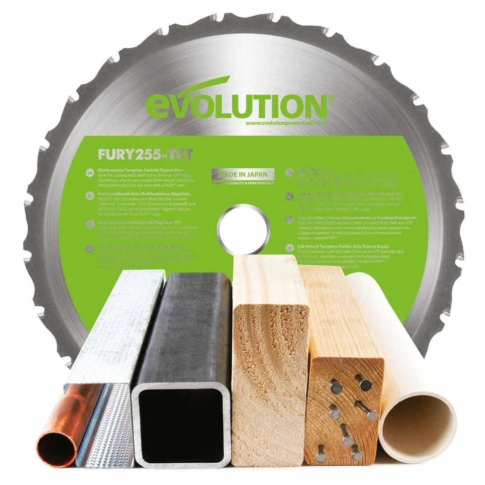 Evolution Power Tools F255SMS Troncatrice Radiale Scorrevole Multi-Materiale 255 mm, 230 V