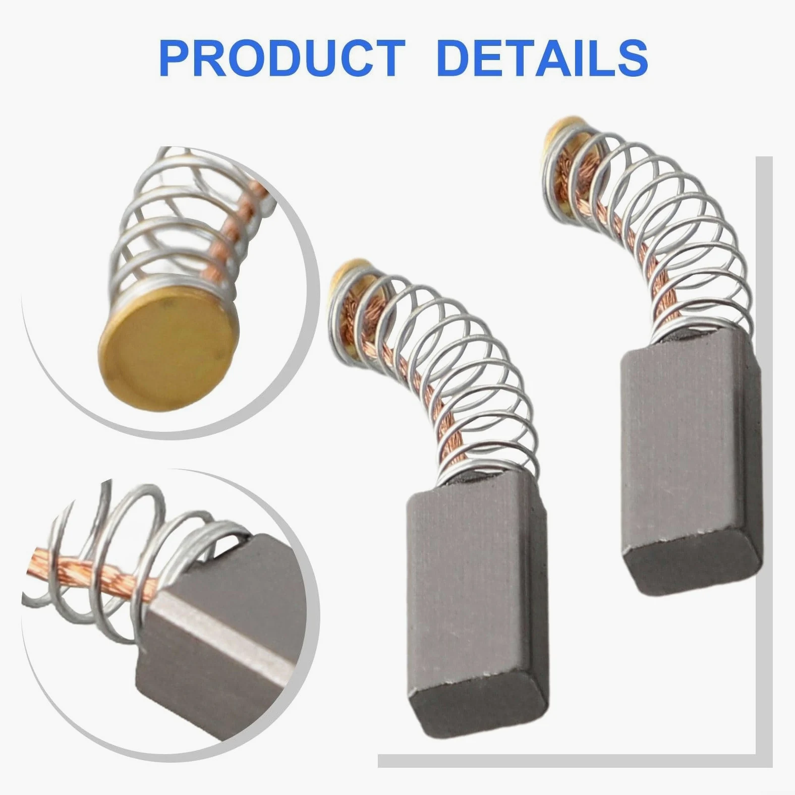 Spazzole di carbone per motore elettrico, 2 pezzi, 13 mm x 6 mm x 4 mm, parti di ricambio per utensili elettrici, seghe circolari, trapani, aspirapolvere, smerigliatrici angolari