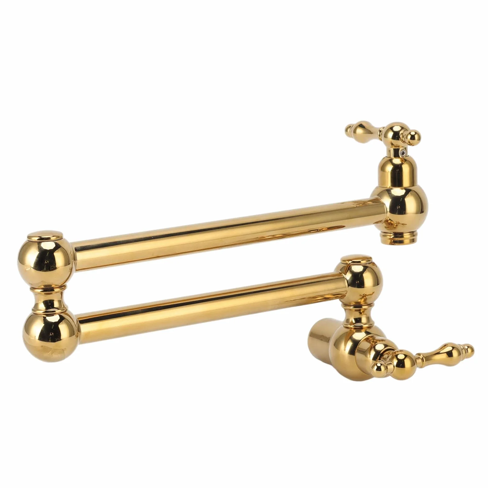 Rubinetto per Riempimento Pentole, Rubinetto da a Parete in Rame Rubinetto Freddo Singolo Estensibile Pieghevole con Braccio Oscillante a Doppio Snodo Rubinetto per Lavabo Estensibile(Titanio)