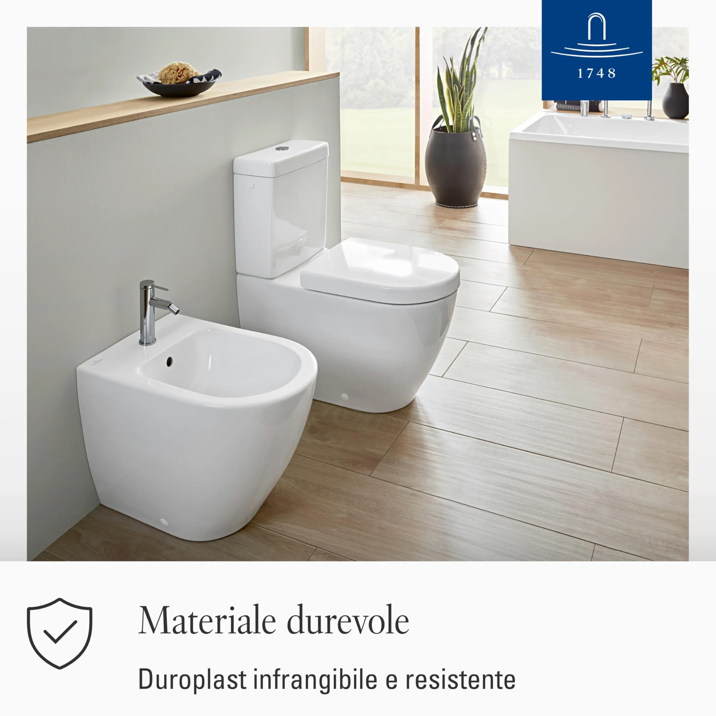 Villeroy & Boch Subway 2.0 copriwater - tavoletta wc bianca con QuickRelease - copriwater removibile - sedile per wc in Duroplast - coperchio per water extra largo, forma a D - ricambio originale