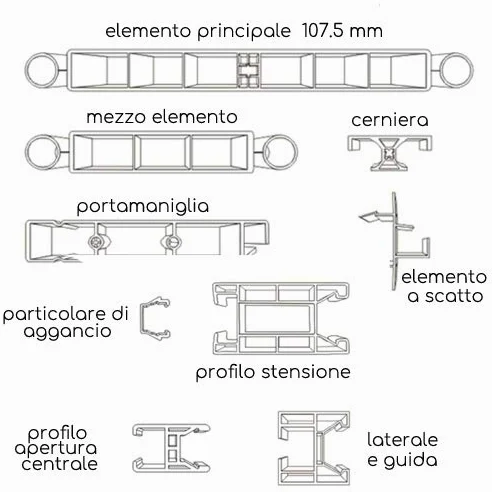 Porta a Soffietto da Interno | Porta Interna su Misura in PVC | Maniglia o Serratura a Chiave con Pomolo | Resistente | Facile da Pulire | Personalizzabile | Made in Italy