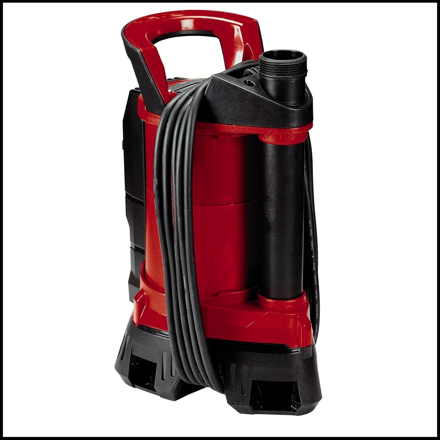 Einhell GE-DP 6935 A ECO Pompa a immersione acque scure(690 W, portata max. 17500 L/h, prevalenza 9 m, immersione max 8 m, corpi estranei fino a 35 mm, Aquasensor, incl. attacco universale)