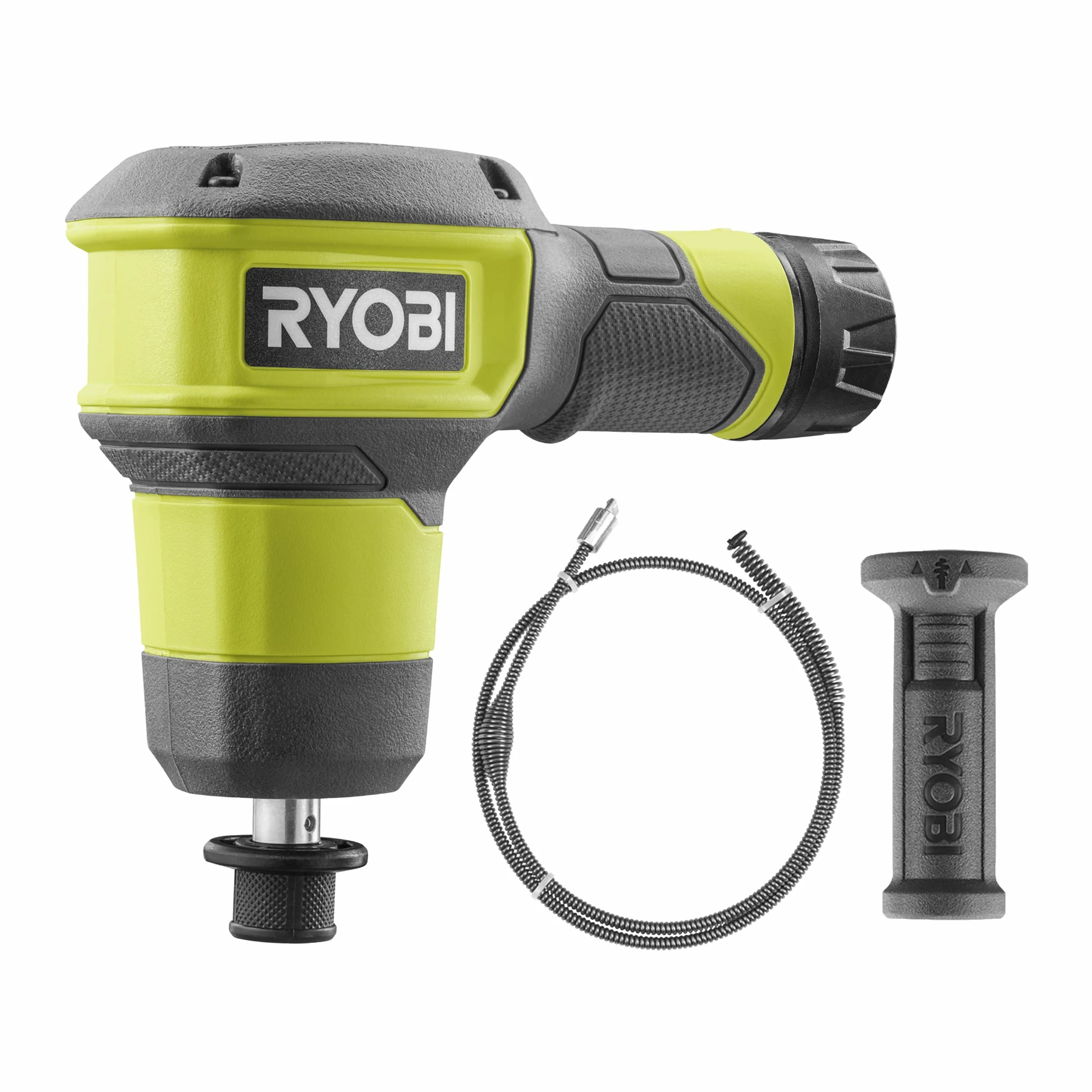 RYOBI Sbocco wireless 4 V USB al litio RDA4-0 - Cavo 0,9 m, testa 10 mm, 200 giri/min, IPX7 impermeabile, diametro tubi 32-50 mm, compatto e leggero, per lavelli, vasche e docce (senza batteria)