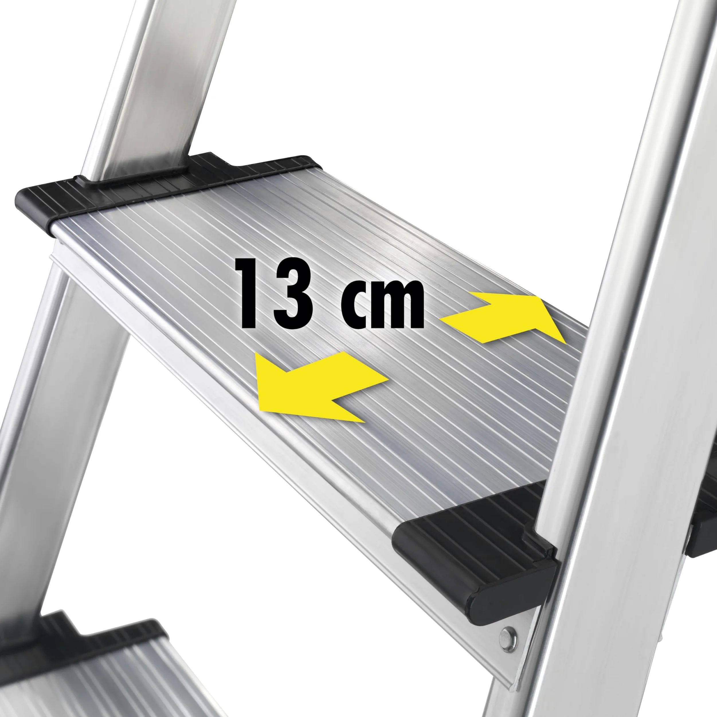 Hailo XXL Scala in Alluminio, 5 Gradini, con Piattaforma, Domestica, Bianco e Rosso