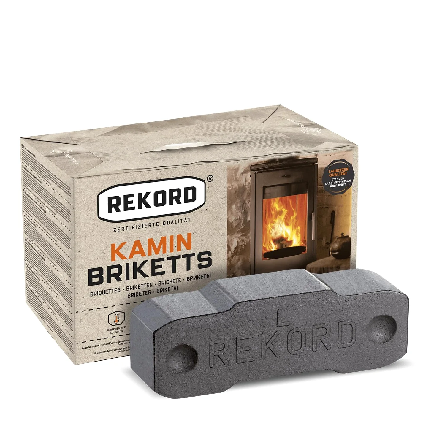 PALIGO Carbone Braunk Briketts Carbone Heiz Brikett Camino forno Rekord fasci 10 kg x 30 scatole 300 kg/1 Palette HEIZFUXX®