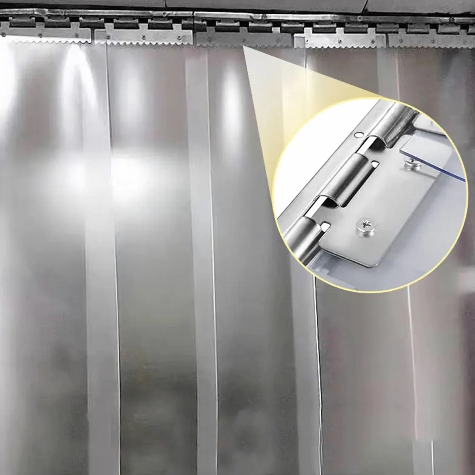 Smerigliato Tenda a Strisce in PVC 1,5mm, Commerciale Industriale Tenda per Porta Finestra a Pannello, Tende PVC Per Magazzino Garage Cancello Camere Porta D'ingresso(120x220cm/47.24x86.61in)