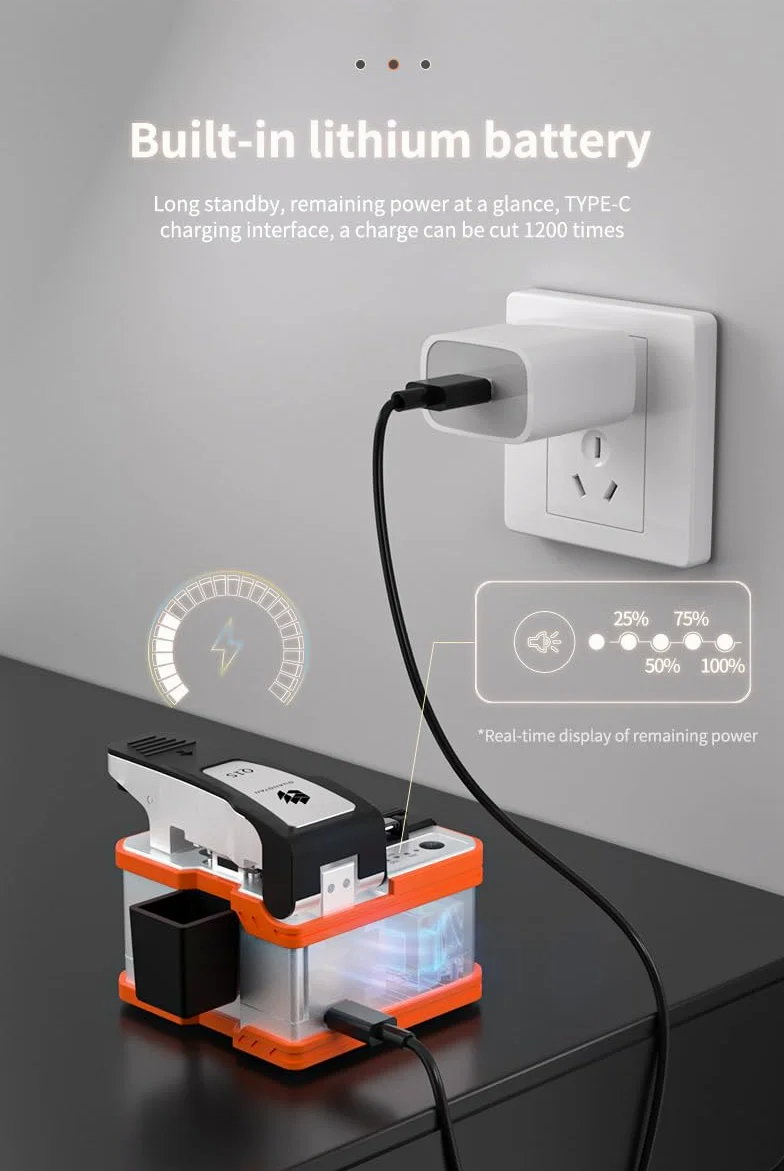 SHX-Q1S-DE Splitter in fibra ottica, apparecchio elettrico automatico, taglierina cavo ricaricabile, acciaio legato, alta precisione