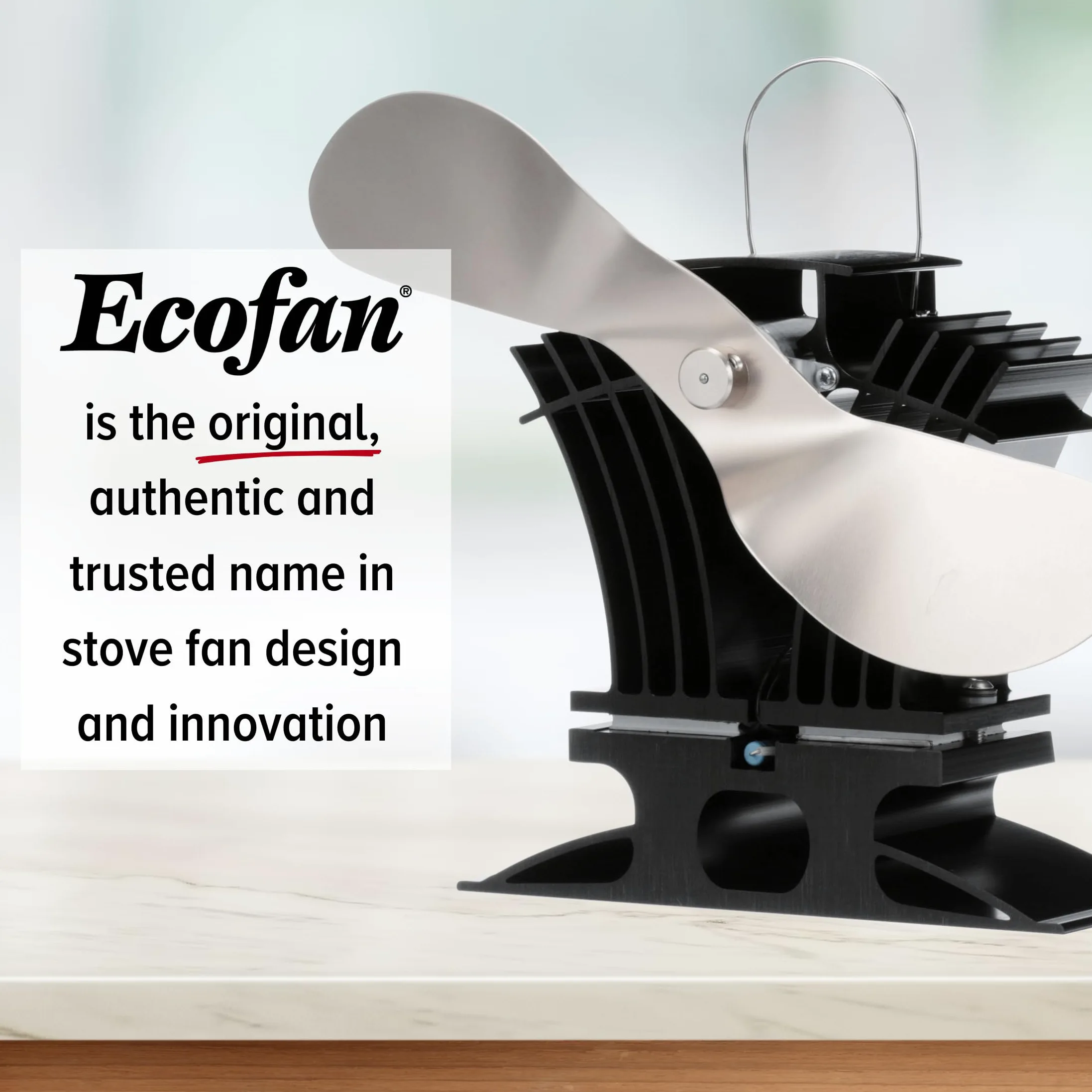 Ecofan 806EUKBX Ventola per Stufa a Legna alimentata a Calore, in Nichel, multilingue
