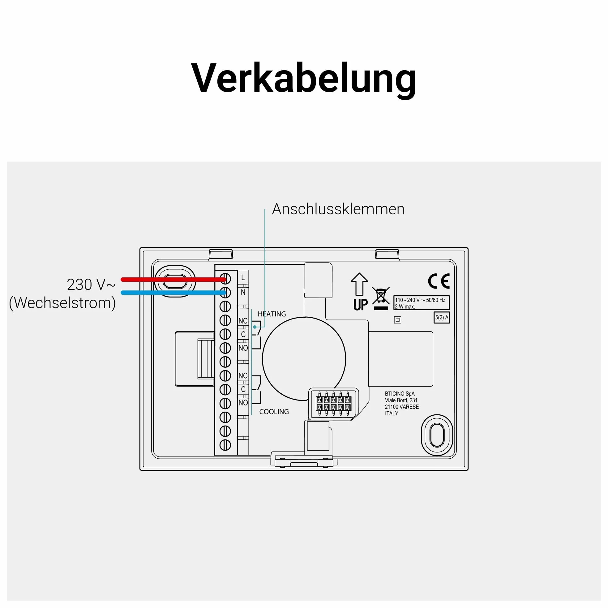 Bticino Termostato WiFi intelligente Smarther2 with Netatmo XG8002, Incasso, Nero - versione professionale