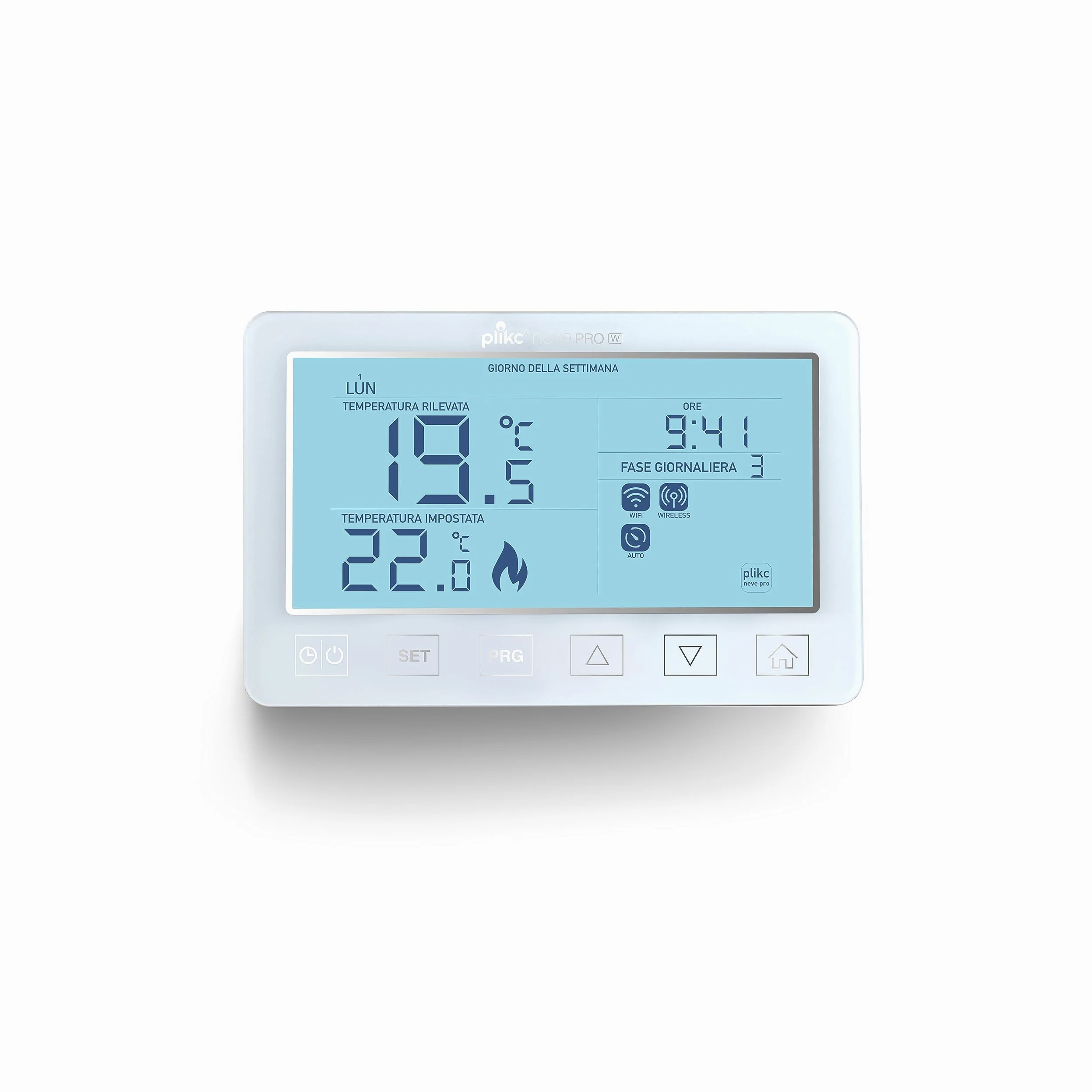 Plikc - Cronotermostato digitale Wifi dual band compatibile con Alexa - Alimentazione a 230V - (Neve PRO W)