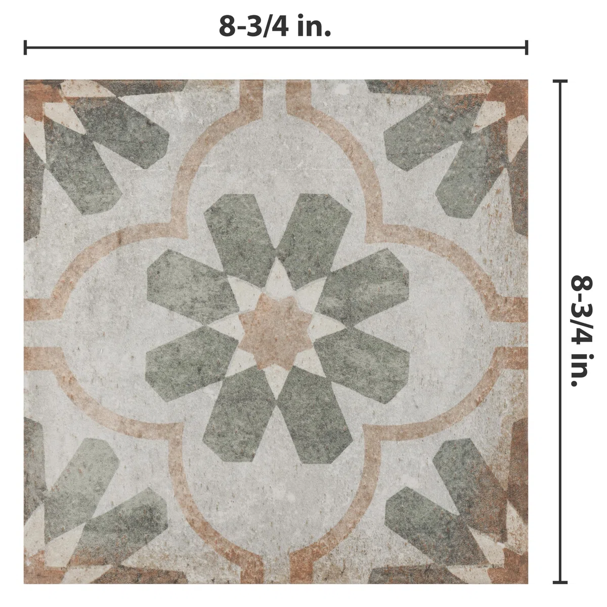 SomerTile FNUDADFL Artefatto Décor Pavimento e Parete in Porcellana, 22,2 x 22,2 cm, Piastrella Firenze
