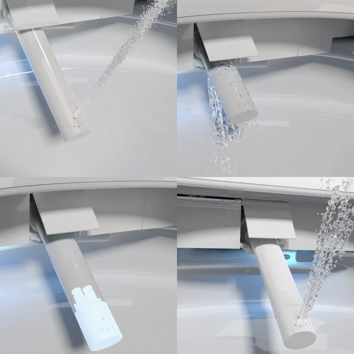 BERNSTEIN WC doccia 540 PRO in bianco, WC sospeso senza bordi con funzione bidet riscaldamento e sterilizzatore – impianto completo con telecomando occhiali da toilette con abbassamento automatico