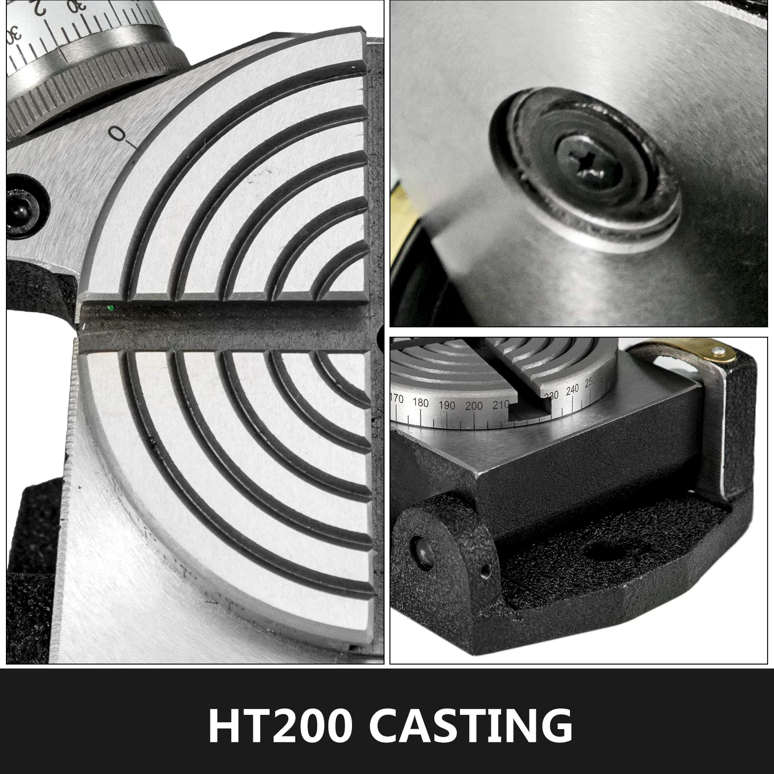 BestEquip Tavola Rotante TSK4 Tavola Rotante Verticale Orizzontale con Piastra Divisoria 100mm/4pollici 4 Slot per Fresatrice per Foratura Fresatura con Chiavi e Viti, Argento
