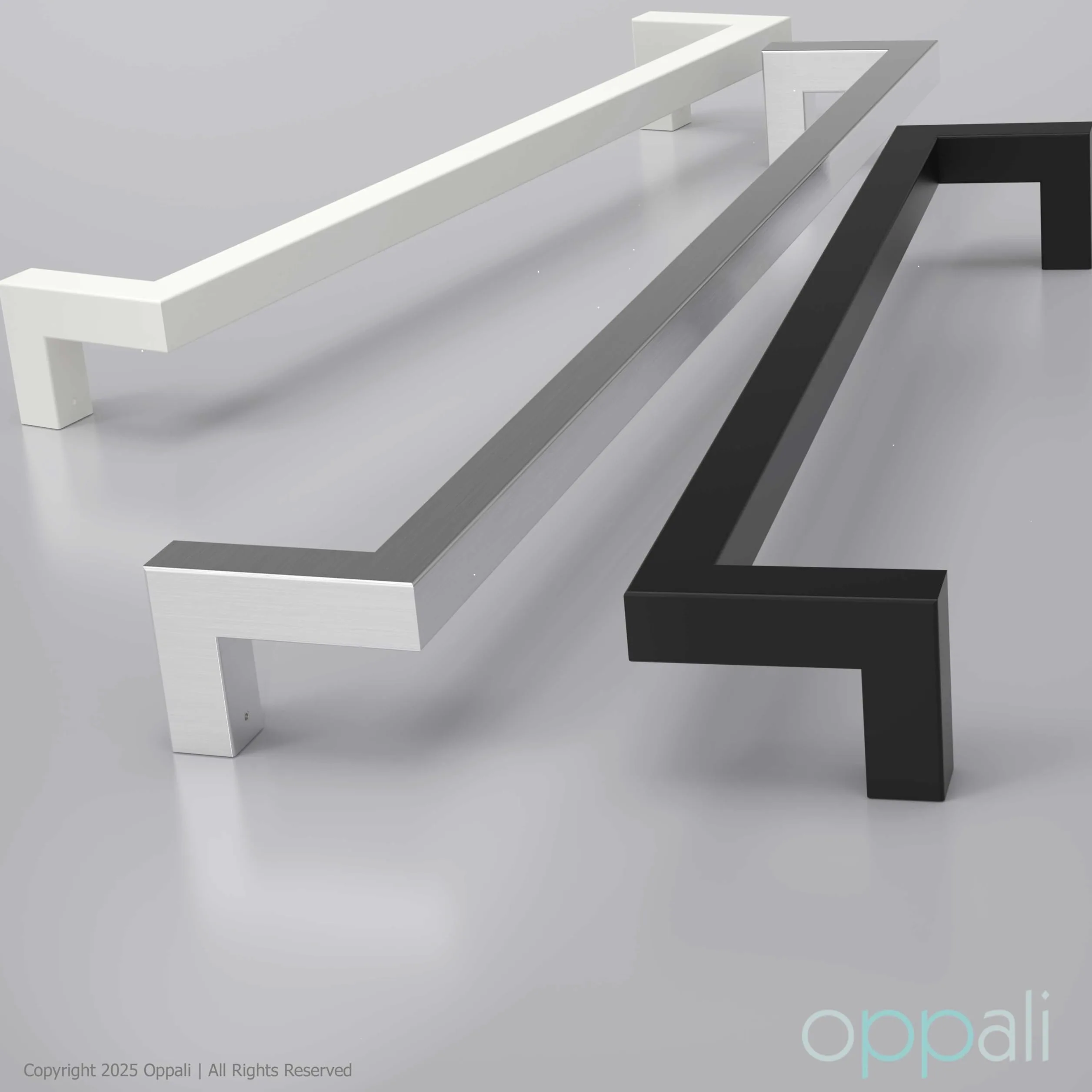 Maniglione per porta d’ingresso in acciaio inox 304 spazzolato Art.526 | Offset Pull Handle | T-Bar quadrato | 100cm Lunghezza totale