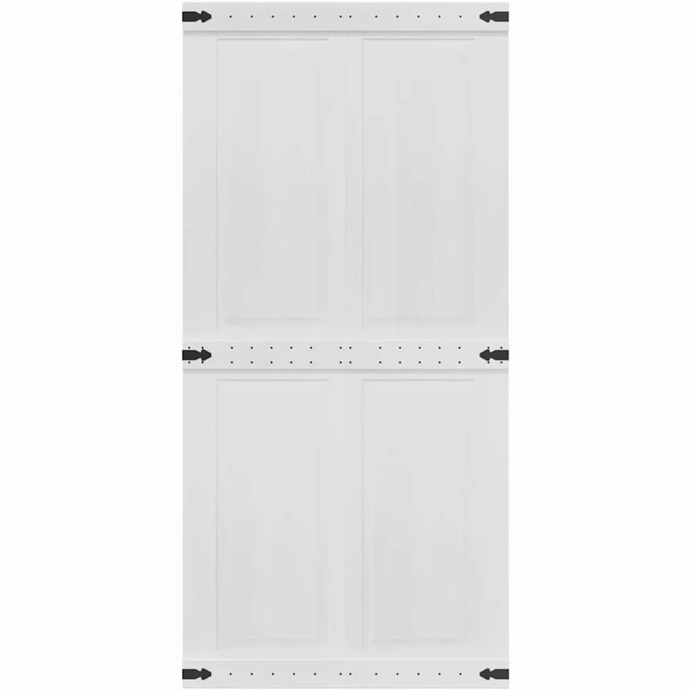 vidaXL Porta del fienile Corona 100 x 210 cm Legno Massello di Pino, Porta scorrevole elegante, design rustico, divisorio interno resistente, salvaspazio e facile da montare