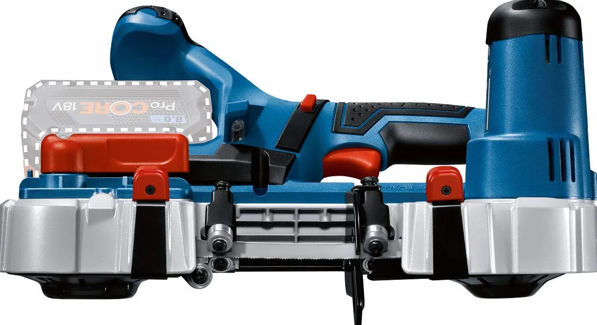 Sega a nastro a batteria GCB 18V-63 Bosch Professional 18V System (incl. 2 lame, senza batteria e caricabatteria, in L-BOXX 238)