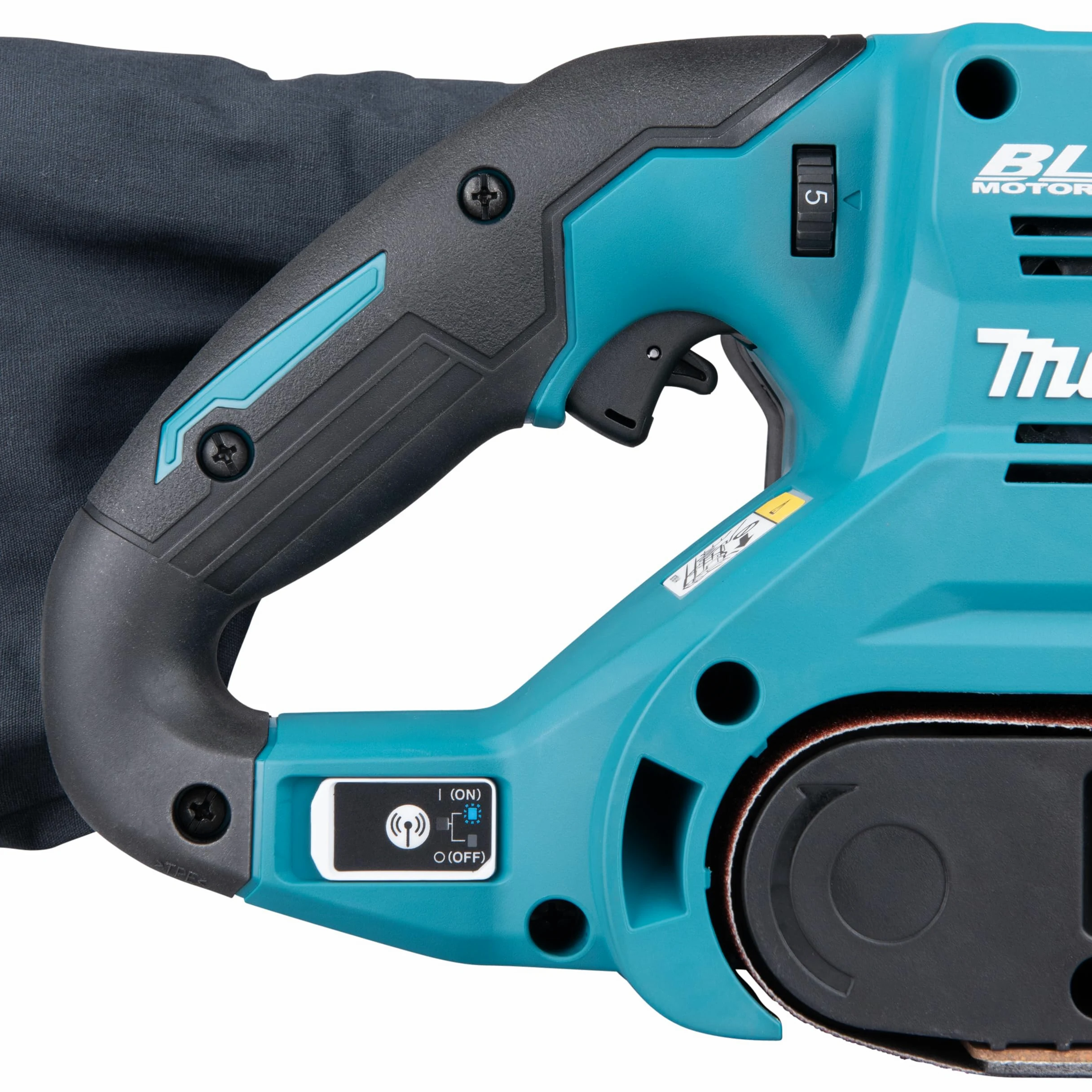 Makita BS001GZ - Smerigliatrice a nastro, 40 V max, larghezza di banda 76 mm, senza batteria e caricatore