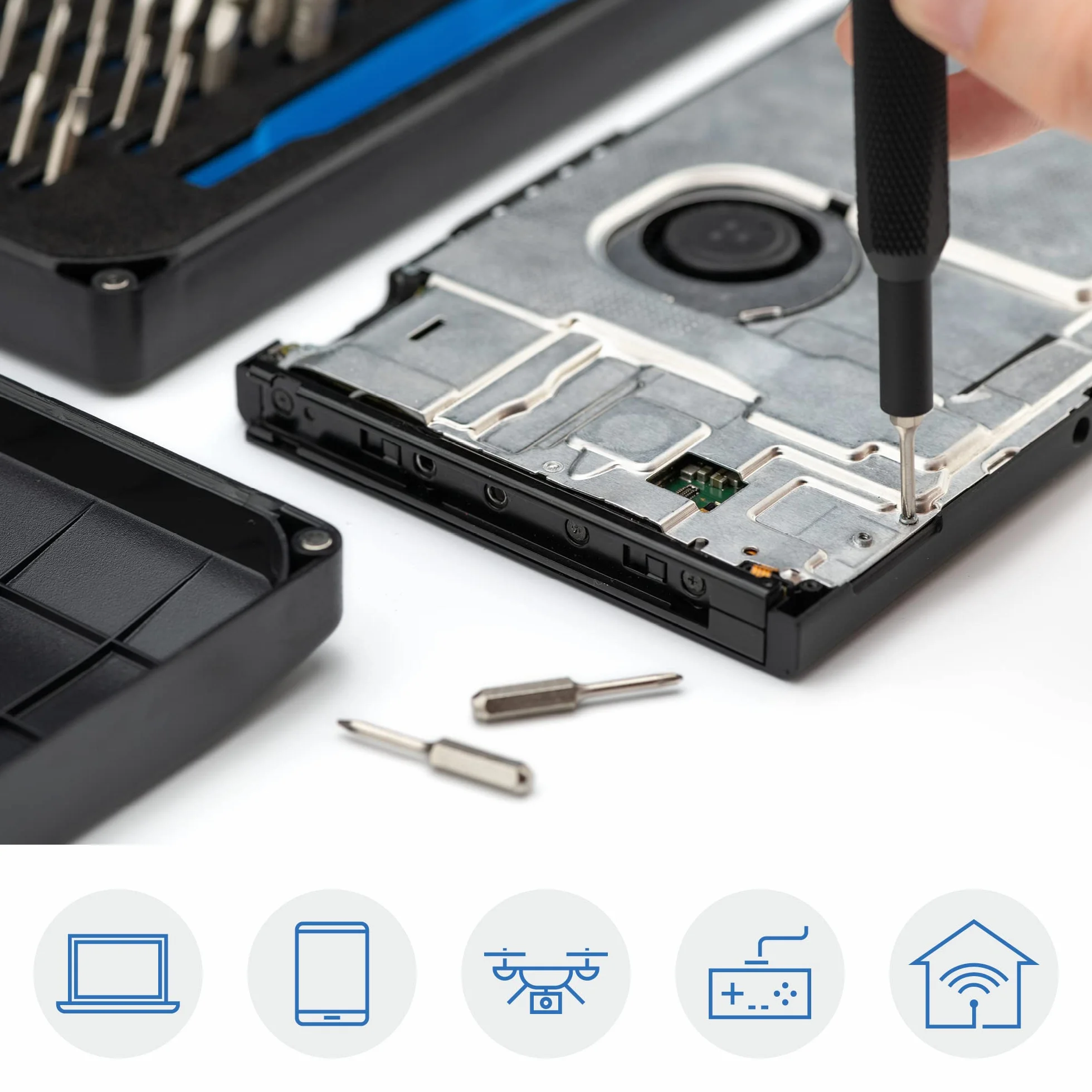 iFixit Mako Precision Bit Set, set di punte da cacciavite di precisione, con 64 punte per cacciavite (4 mm), per smartphone, tablet, console ecc.