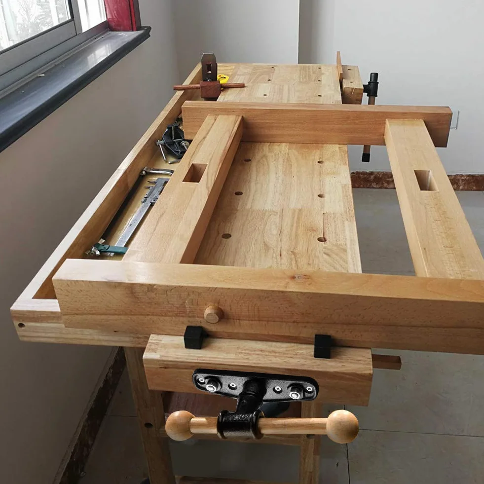 Cocoarm Morsa da banco in legno, Morsa per il lavoro del legno, Meccanismo pinza in metallo, Morsetto a clip in metallo, Nero