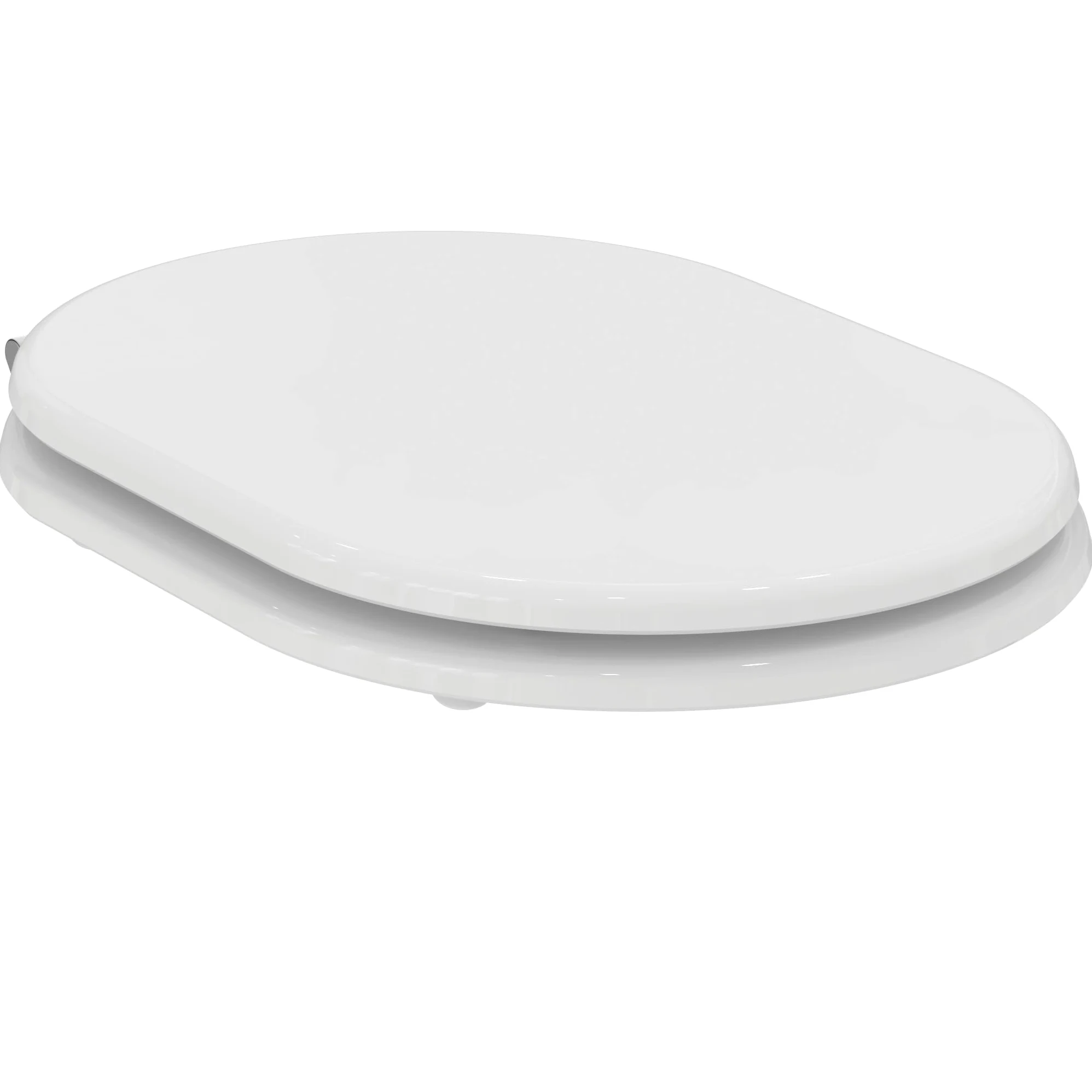 Ideal Standard Fiorile Sedile WC, forma arrotondata, Sedile del water resistente, incluso set di cerniere per una facile installazione, realizzato in materiale robusto – Bianco (345x475 mm)