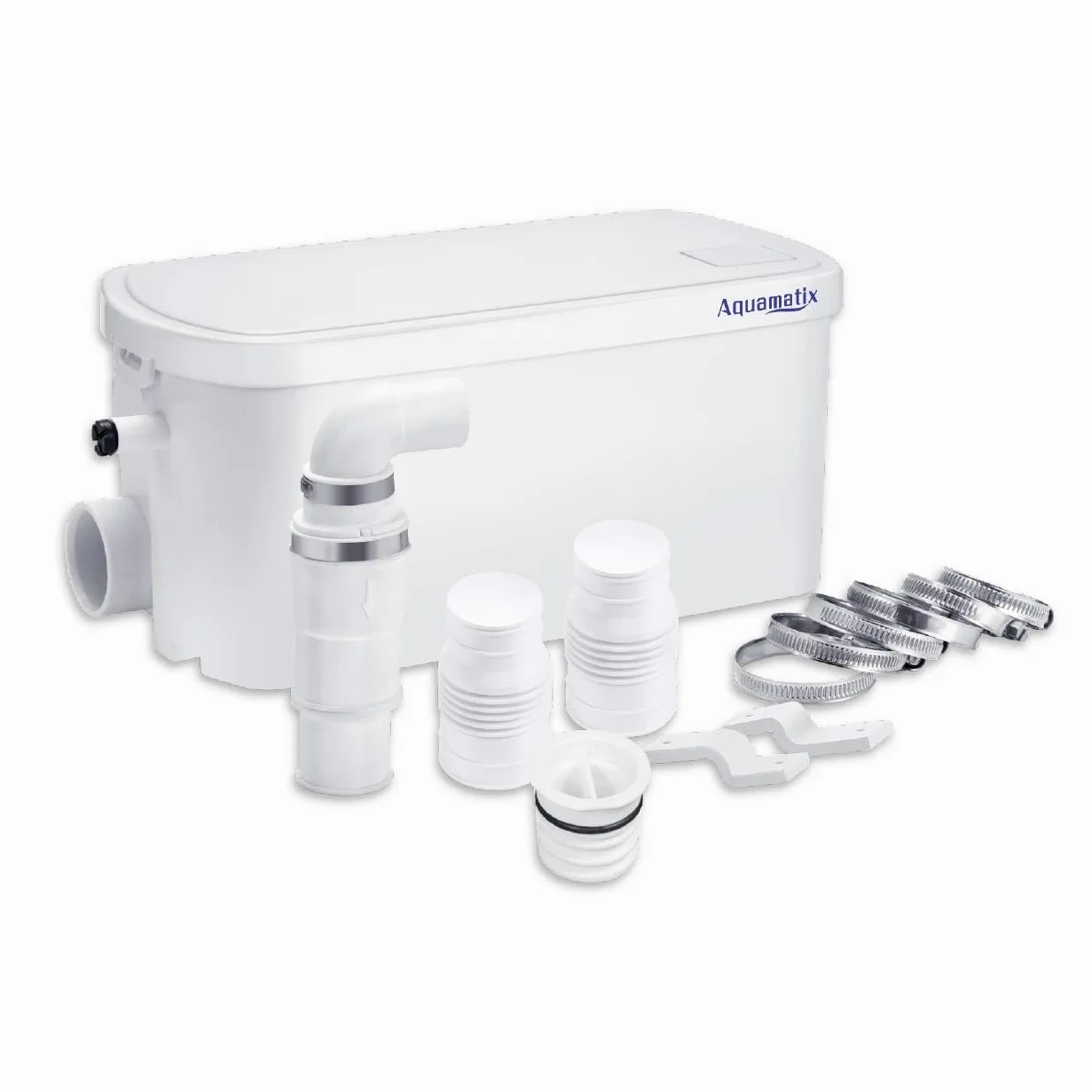 Aquamatix Pompa Doccia 250W Trituratore Pompa Maceratore 8m Distanza di pompaggio verticale 100L/min per docce, lavandini 2 ingressi