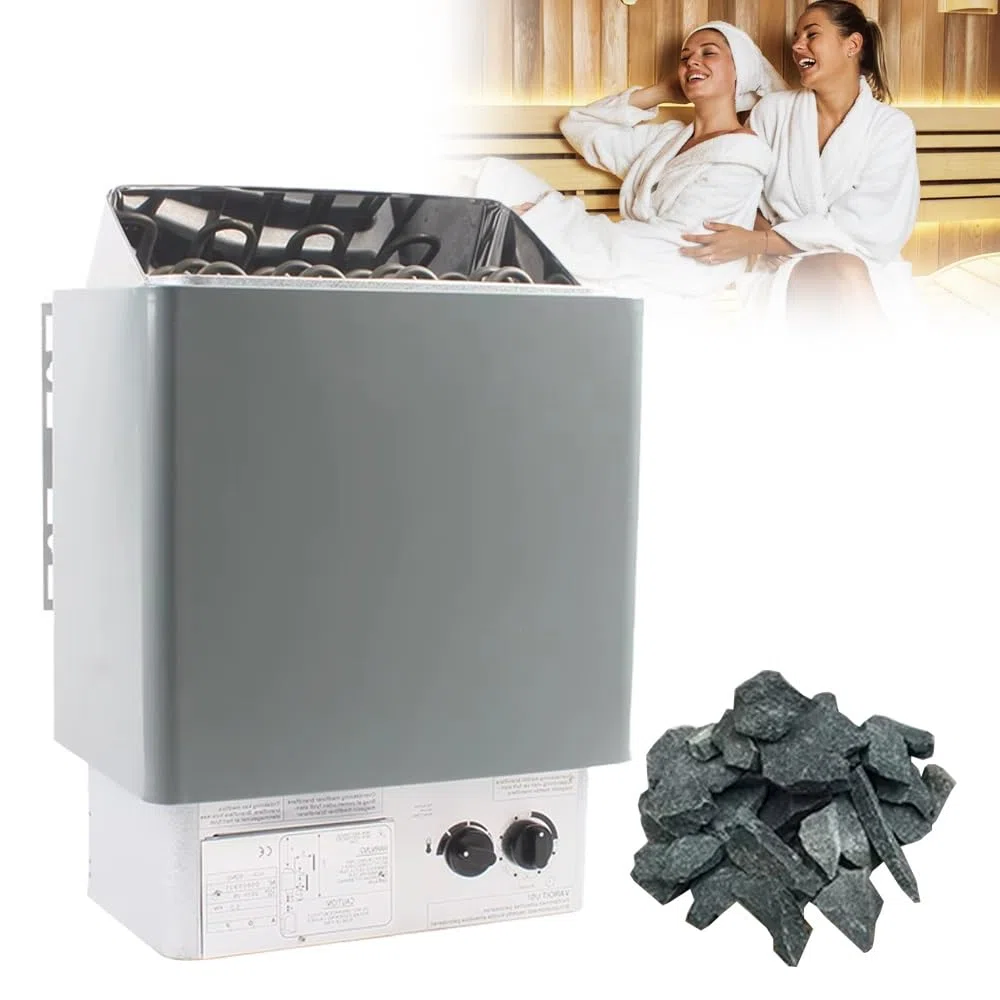 Riscaldatore Elettrico per Sauna, Attrezzatura per Sauna a Secco, Timer e Controllo, per saune domestiche, palestre, Spa (6kw/220v)