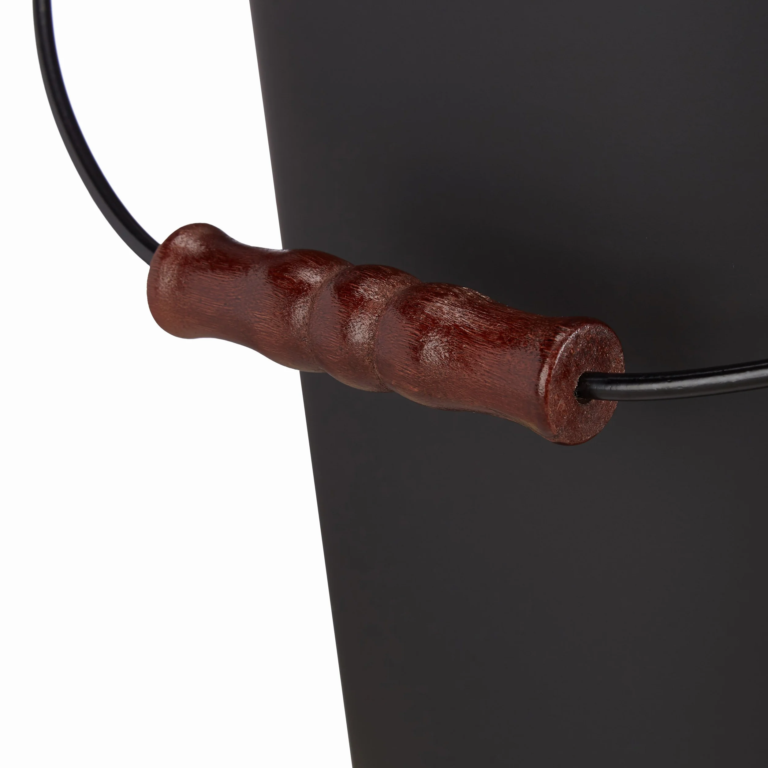 Relaxdays Secchio Raccogli Cenere con Coperchio, da 24 L, Coperchio con Manico & Impugnatura in Legno, Nero
