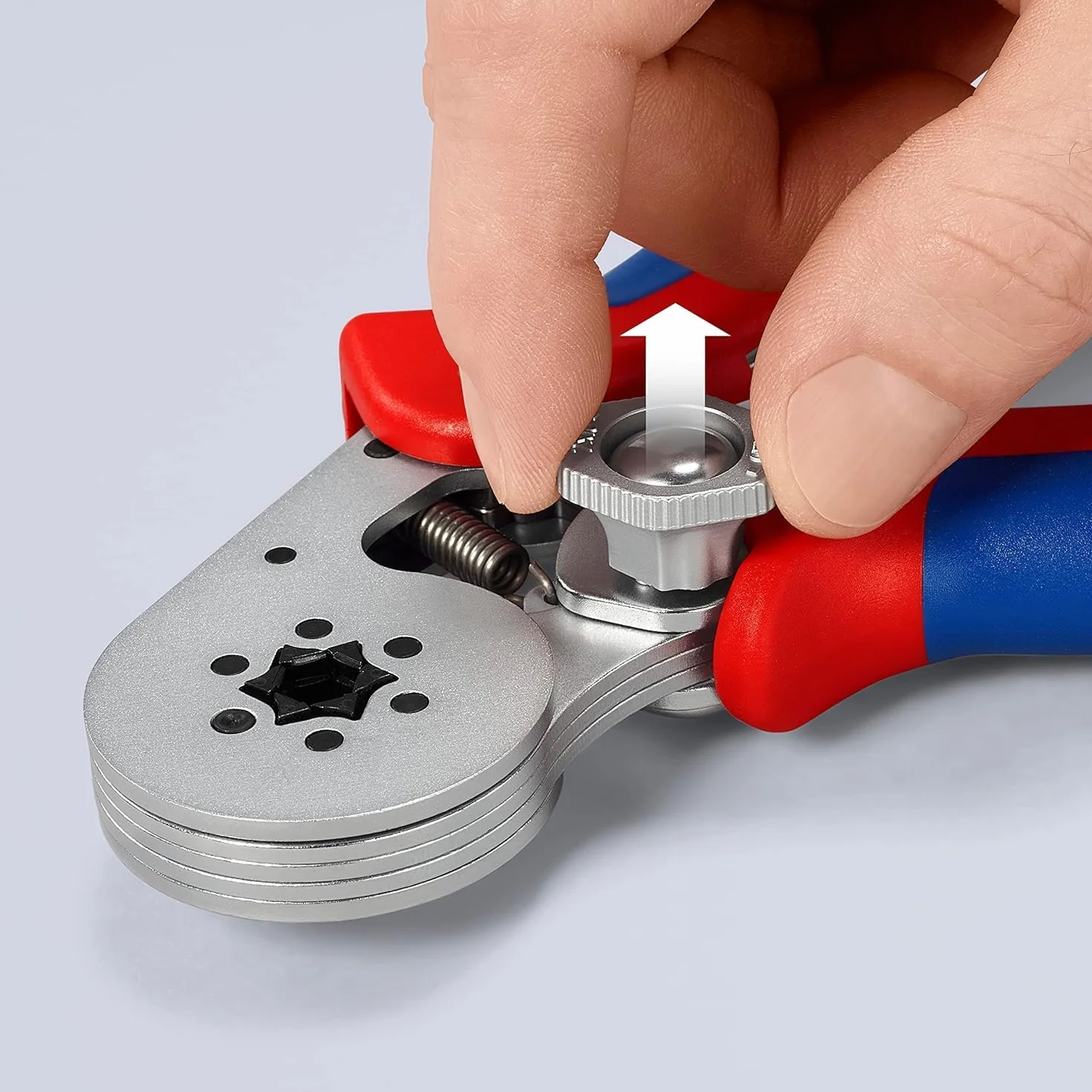 KNIPEX Crimpatrice per terminali a bussola, con regolazione automatica per crimpaggio laterale cromata con impugnature multicomponente 180, 97 55 14