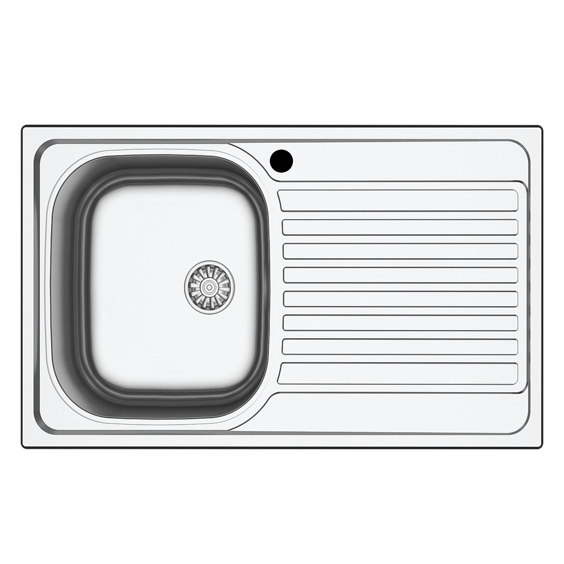 Lavello Cucina 1 Vasca con Gocciolatoio DX Inox 79 x 50 cm - 011551.S1.01.2016