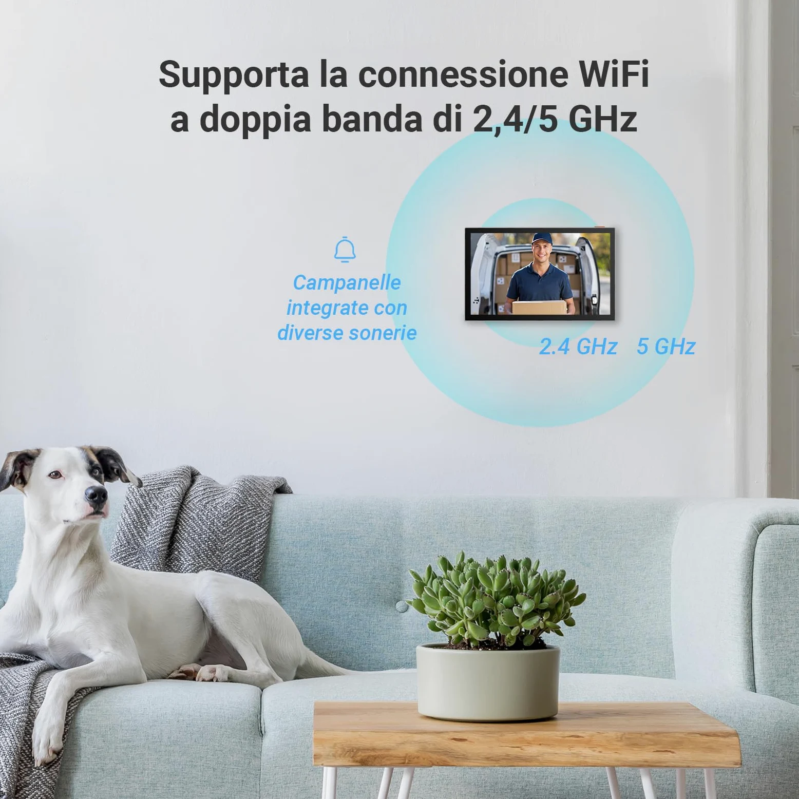 EZVIZ CP5 Videocitofono WiFi con Schermo Touch Screen a Colori da 7", Visione Notturna 1080p e Audio Bidirezionale, Citofono con Sblocco Remoto, Dual Band, Design Sottile
