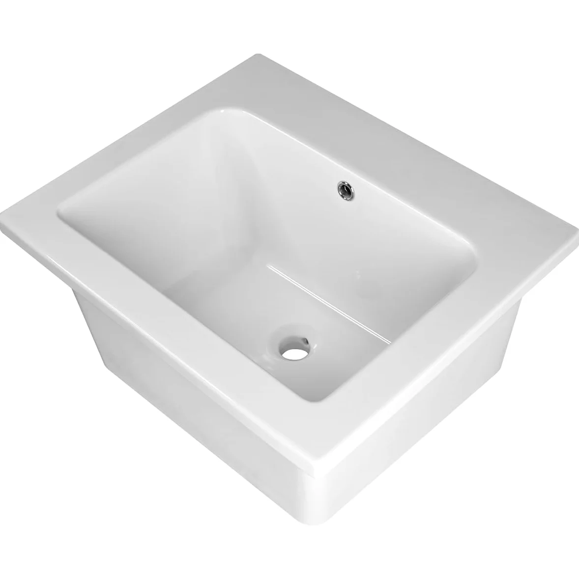 LAVABO LAVATOIO PILOZZO CERAMICA 60 x 51 YORK PROFONDO 25 CM TUTTA VASCA PER TOP O MOBILE DA INCASSO O INSTALLAZIONE CON STAFFE ANCHE IN ESTERNO IDEALE PER MOBILE DI DESIGN