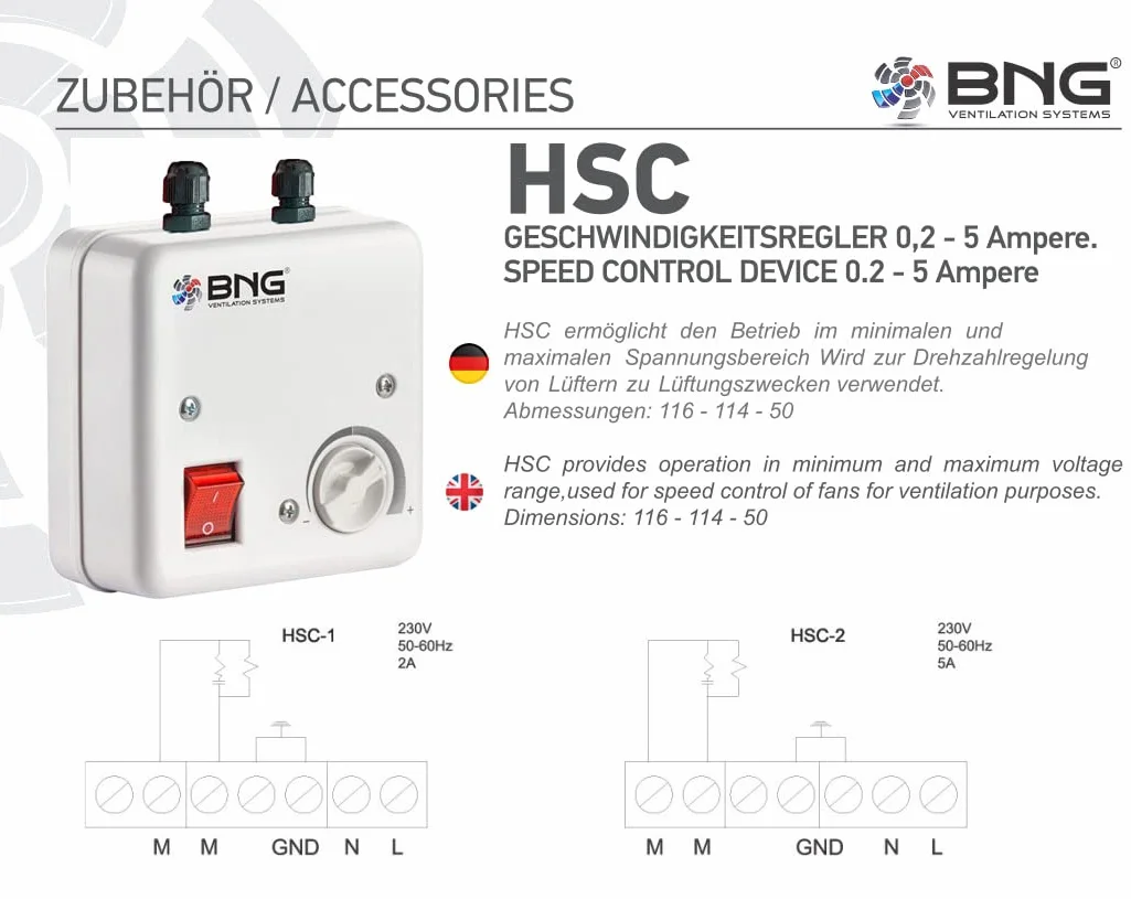 BVN VENTILATION SYSTEMS & ELECTRICAL MOTORS - Turbo Ventilatore radiale centrifugo 1800 m3/h 230 V + tubo flessibile + regolatore di aspirazione dell'aria Ventilatore radiale Ventilatore centrifugo