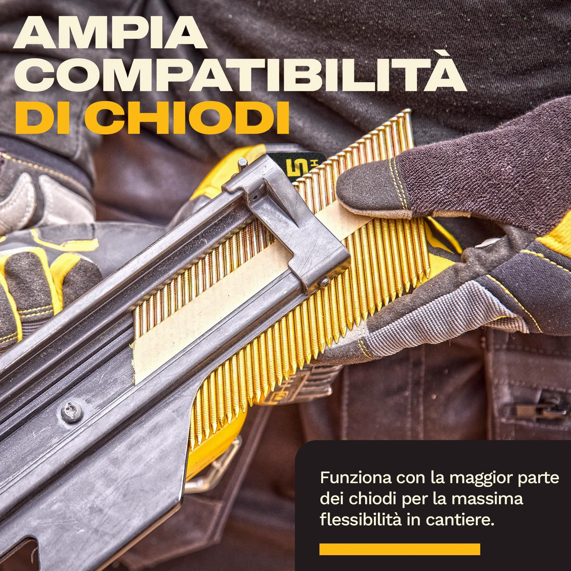 DEWALT 18V XR Chiodatrice per Strutture Brushless di Nuova Generazione, solo utensile, DCN950N-XJ
