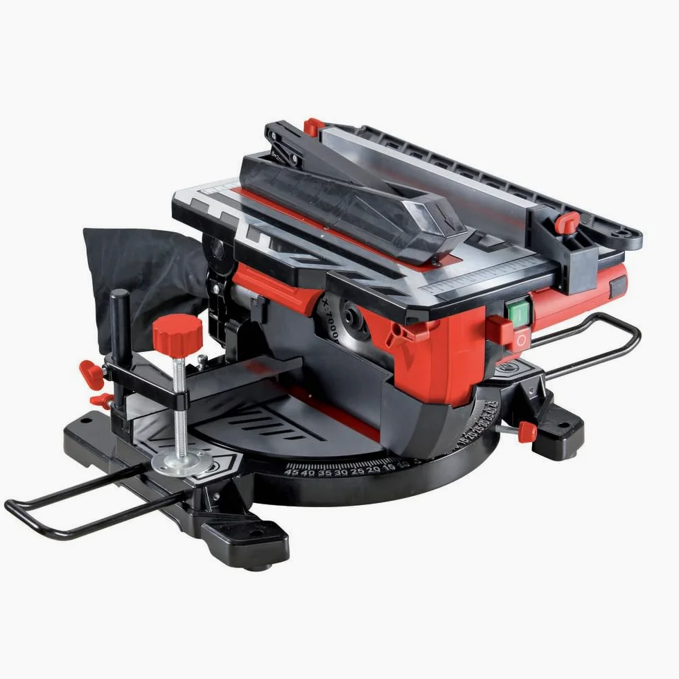 Valex TLS210C Troncatrice con Funzione Banco Sega, 1200W, Lama Ø210mm, Estensioni e Squadre inclusi