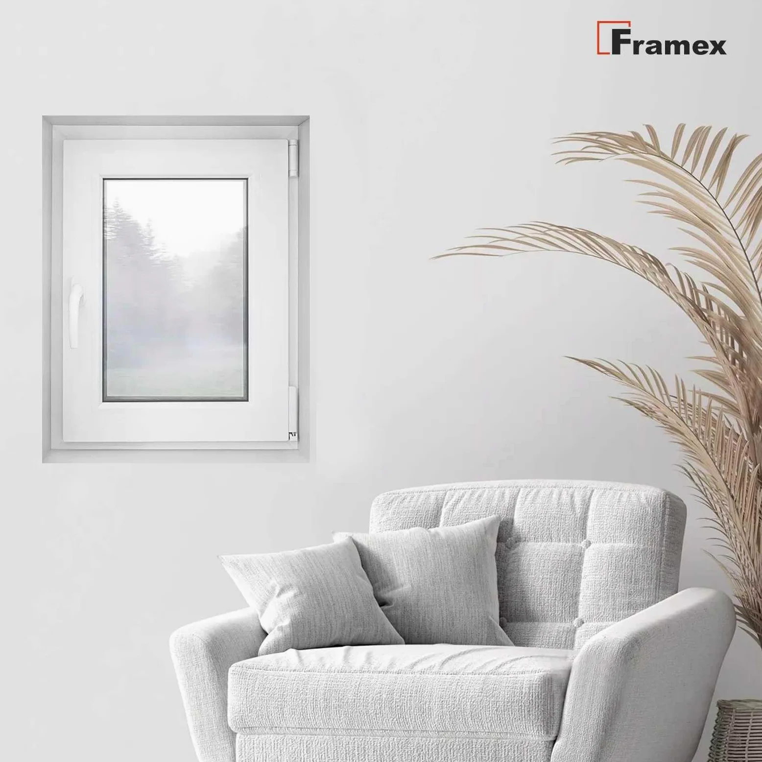 Finestra Seminterrata Piccola in PVC Bianco, Larghezza x Altezza 100 x 50 cm (1000 x 500 mm), Doppi Vetri (32 mm), Anta-Ribalta, Girevole DIN Destra – Premium
