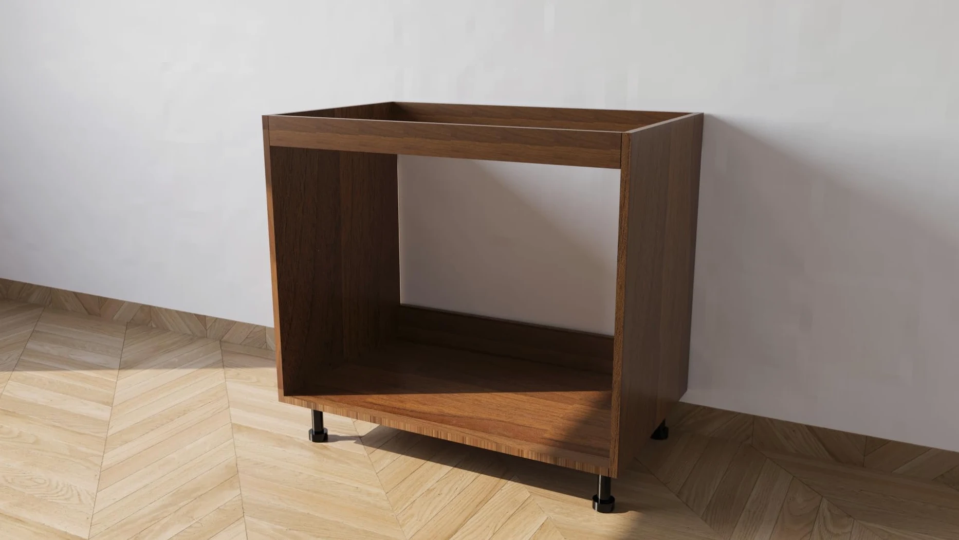 Base da lavello d appoggio con Le Seguenti Misure l=80 cm p=55 cm h=72 cm Colore Noce con spedizione in Kit Senza Ante