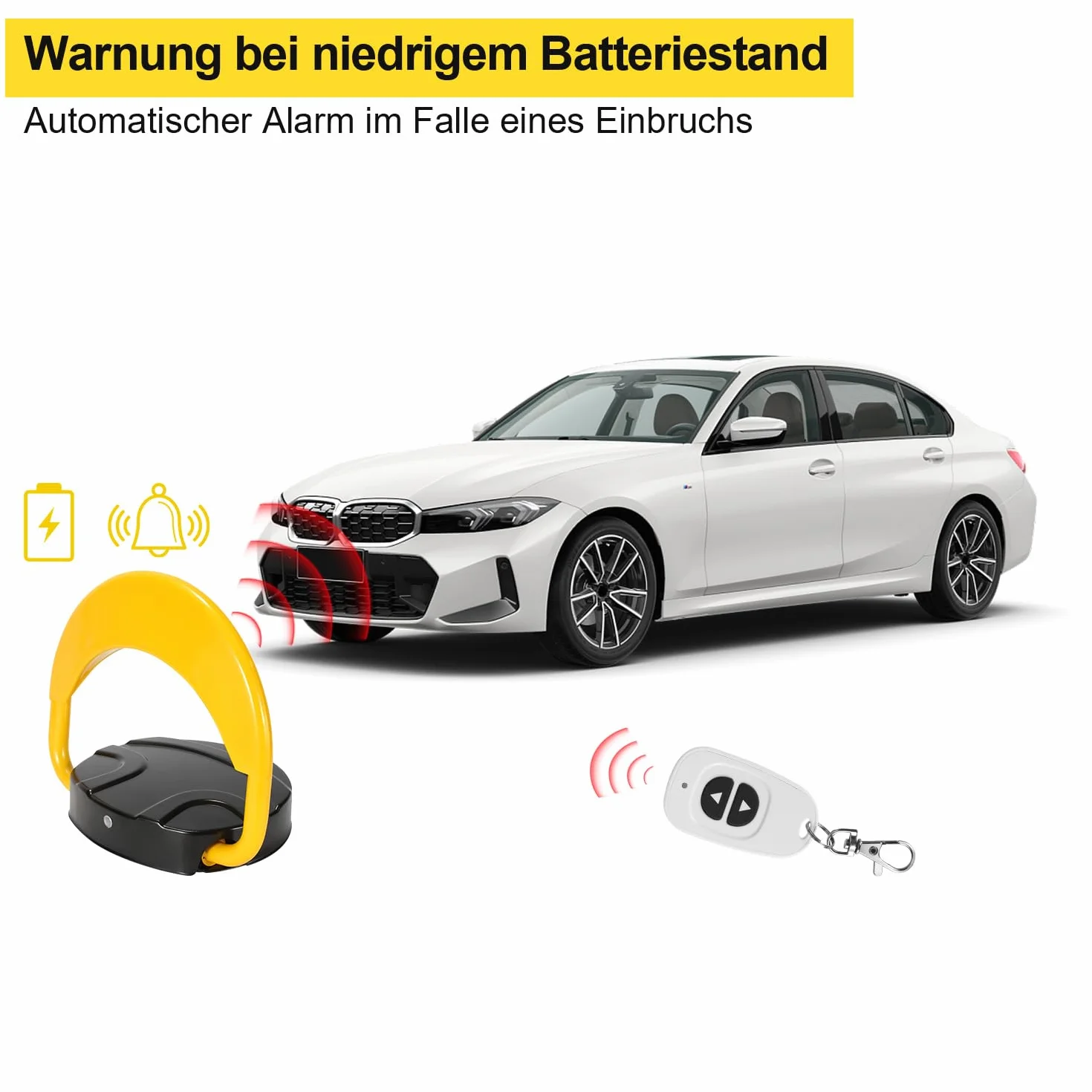 Set di 2 blocchi di parcheggio elettrici, 4 telecomandi e 4 chiavi, IP67, impermeabili, pali di parcheggio pieghevoli in acciaio, barriera a 180° con allarme per parcheggio privato