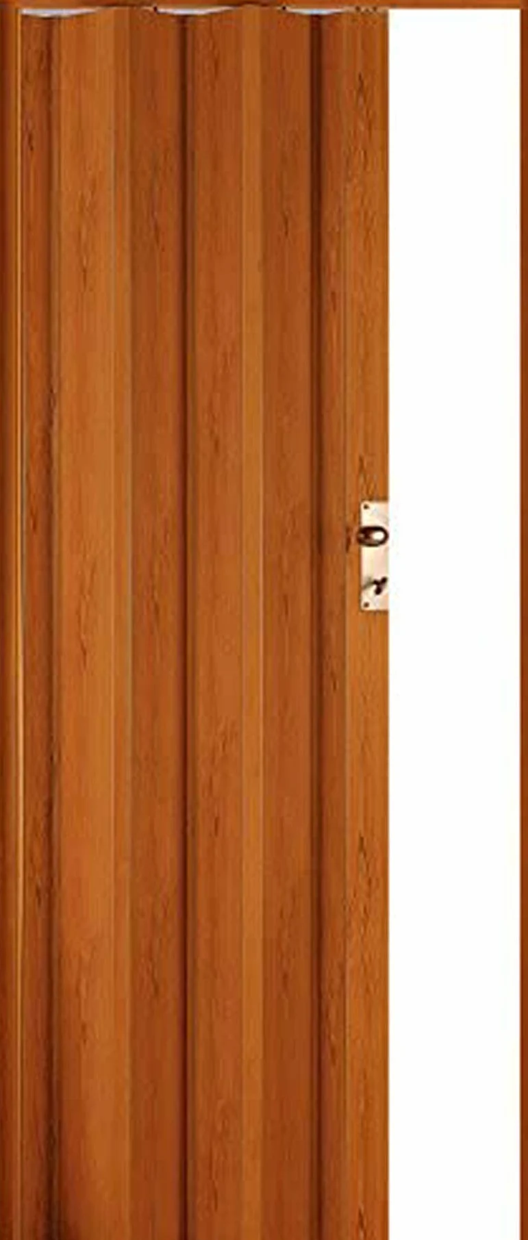 Forte Porta a Soffietto Giulia in PVC, Resistente agli urti, Riducibile, Kit completo di serratura, L88,5 x H214 cm, Effetto legno Ciliegio