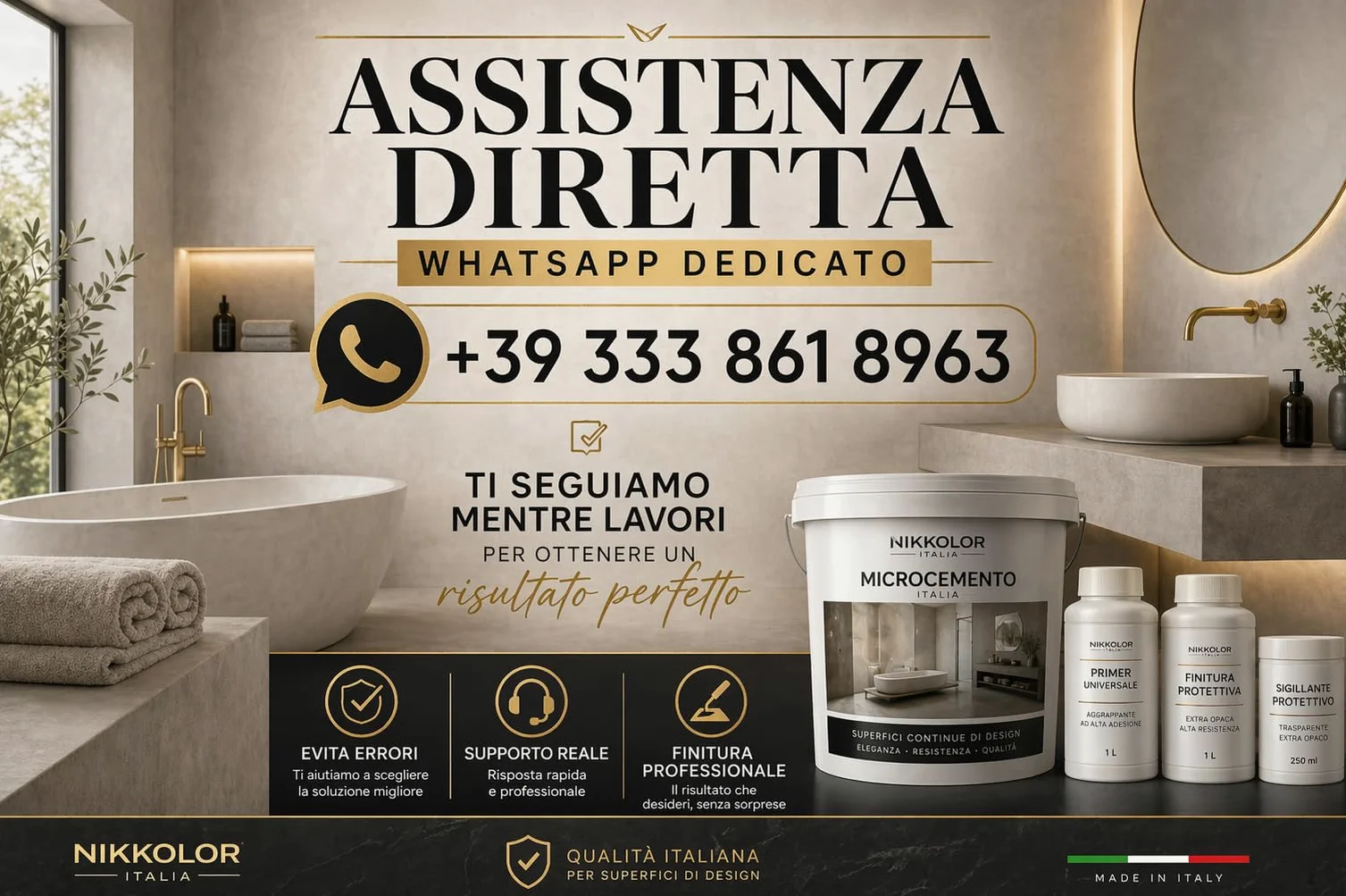 Kit Microcemento 8 m² per Pavimenti e Pareti - Opaco – 13 | Copre piastrelle e fughe senza demolire con spessore finale 2-3 mm - Finitura Opaca