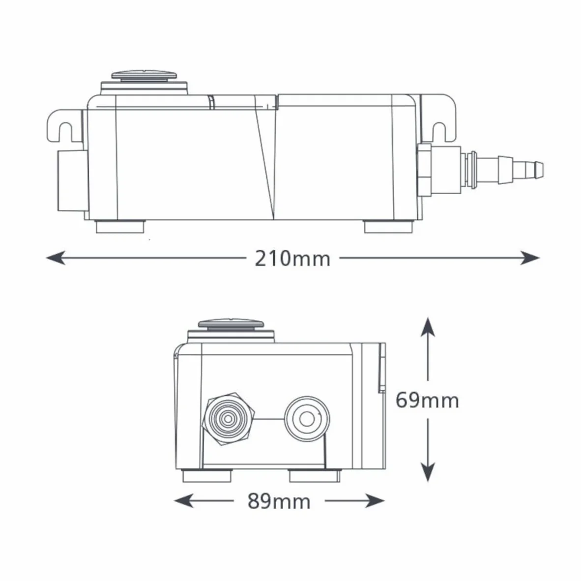 Aspen Pumps Mini Tank FP1056/2 - Pompa Scarico Condensa | 35 L/h, 15 Metri, IP65, con Serbatoio 0,24 L, per Impianti Aria Condizionata e Refrigerazione