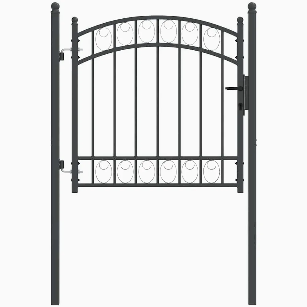 vidaXL Cancello per recinzione EMMEN 100 x 100 cm, Sicurezza per Giardino e Terrazza, Cancello in Acciaio Moderno, Barriera Resistente, Montaggio Facile