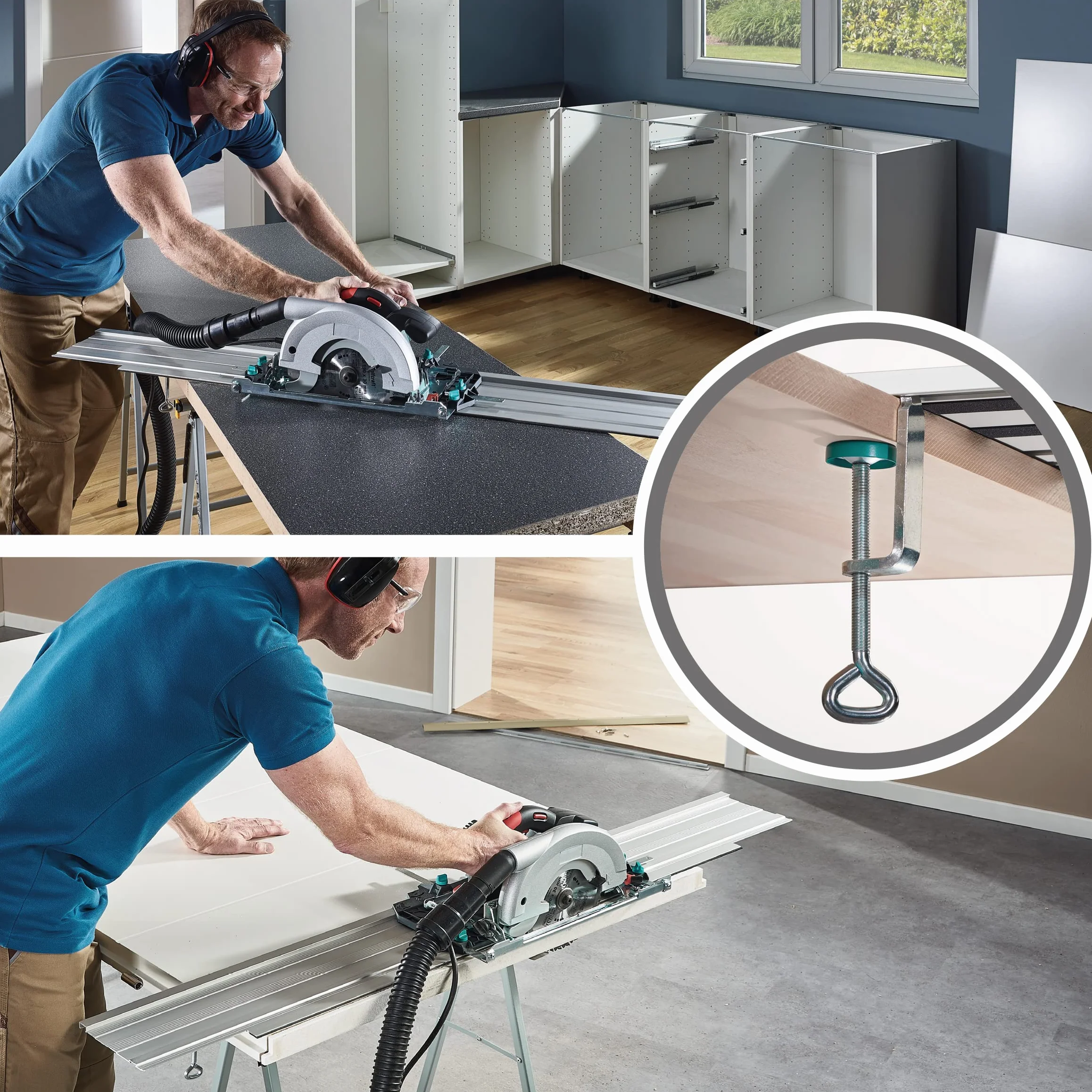 wolfcraft FKS 145 - Guida per Seghe Circolari Manuali - Tagli fino a 110 cm - Per Seghe Circolari a Cavo e a Batteria - 6913000