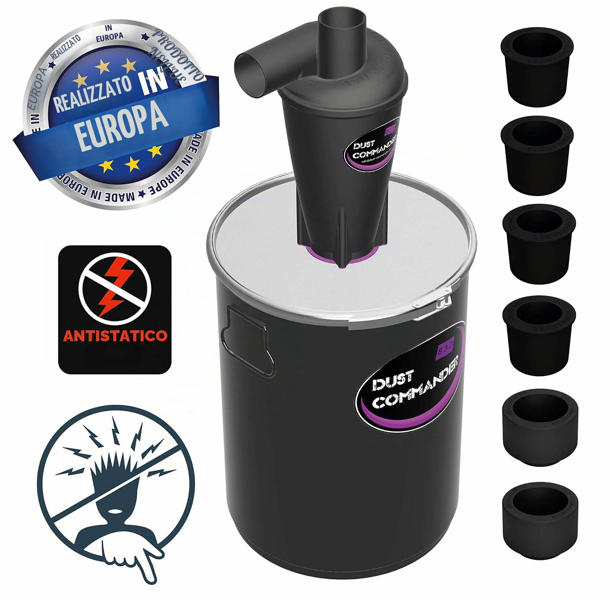 DUST COMMANDER S30 - Kit in acciaio 30 litro